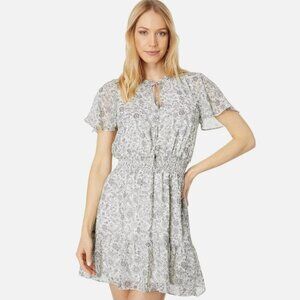 BCBGeneration Women's 10 Black & White Paisley Floral Casual Cinched Short Dress